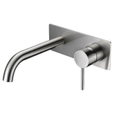 Ikon Hali Wall Combination Mixer Curved Spout Brushed Nickel